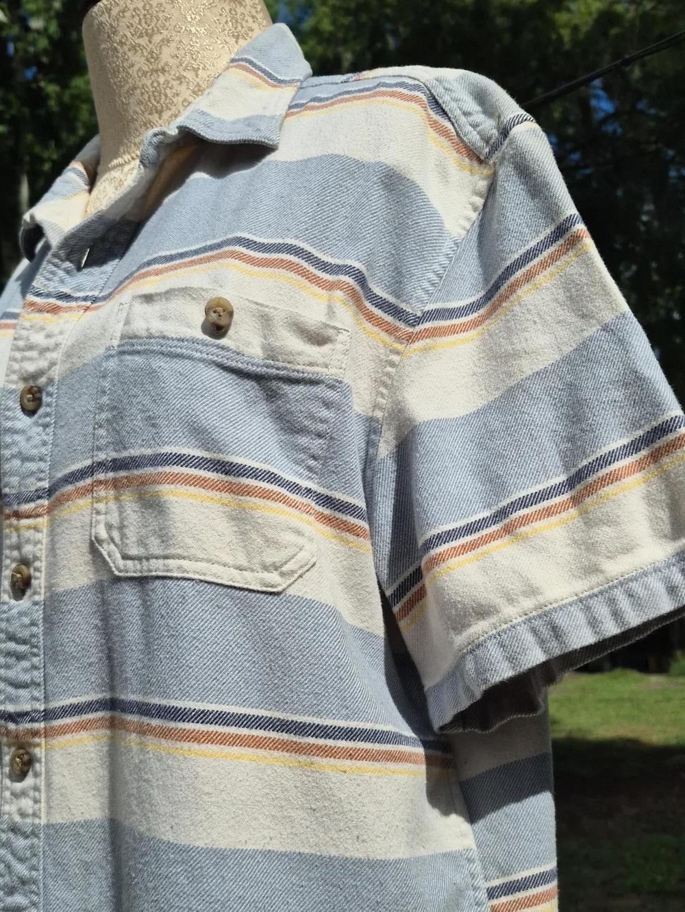 Vintage Outdoor Life Short Sleeve 100% Cotton Heavy Button Up Shirt  Large Mens